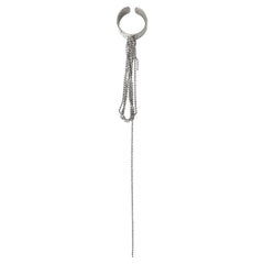 Ripped Chains Single Ring in Rhodium Plated 925 Sterling Silver by O Sh
