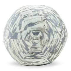 Ball Pillow with Tonal Blue Cut Velvet