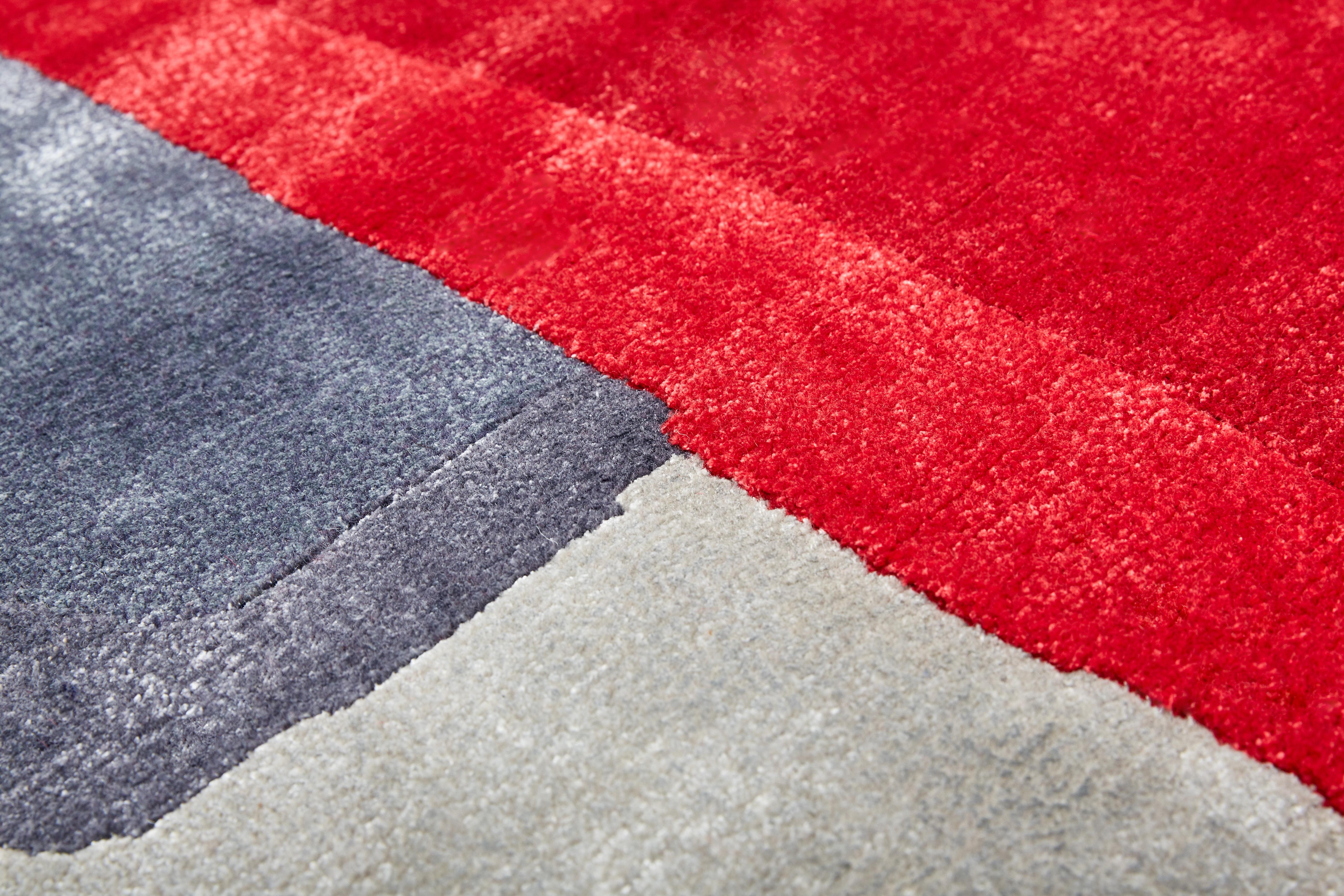 Moderne Joost Van Bleiswijk - 2 pièces en laine et viscose, couleur thé rouillée, nouées à la main, 60 pièces en vente