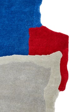 Ripped Teared Colored 3, Hand Knot, 60 Kpi, Wool and Viscose, Joost v Bleiswijk