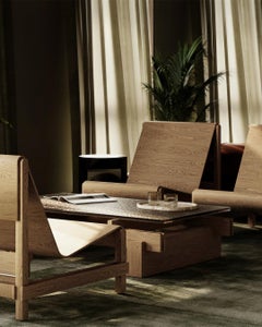 Sillón Ripple de aspecto contemporáneo y moderno en roble natural