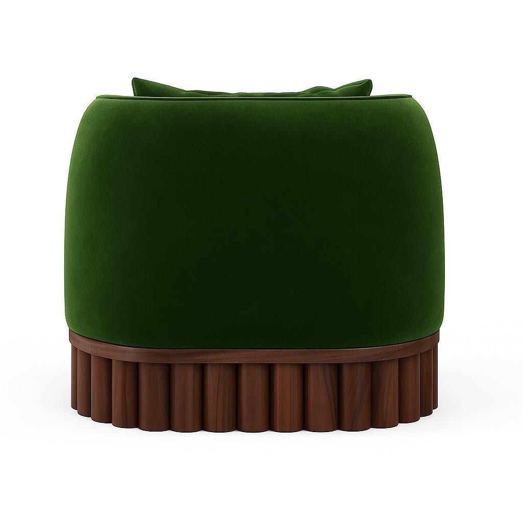 Sillón Ripple con base de madera escultural-Diseño Sidani Portugués en venta