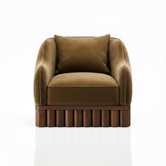 Ripple Sessel mit skulpturalem Holzsockel - Sidani Design