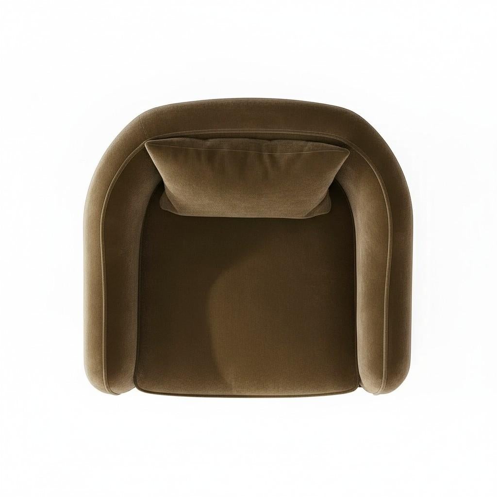 Fatto a mano Poltrona Ripple con base scultorea in Wood-Sidani Design in vendita