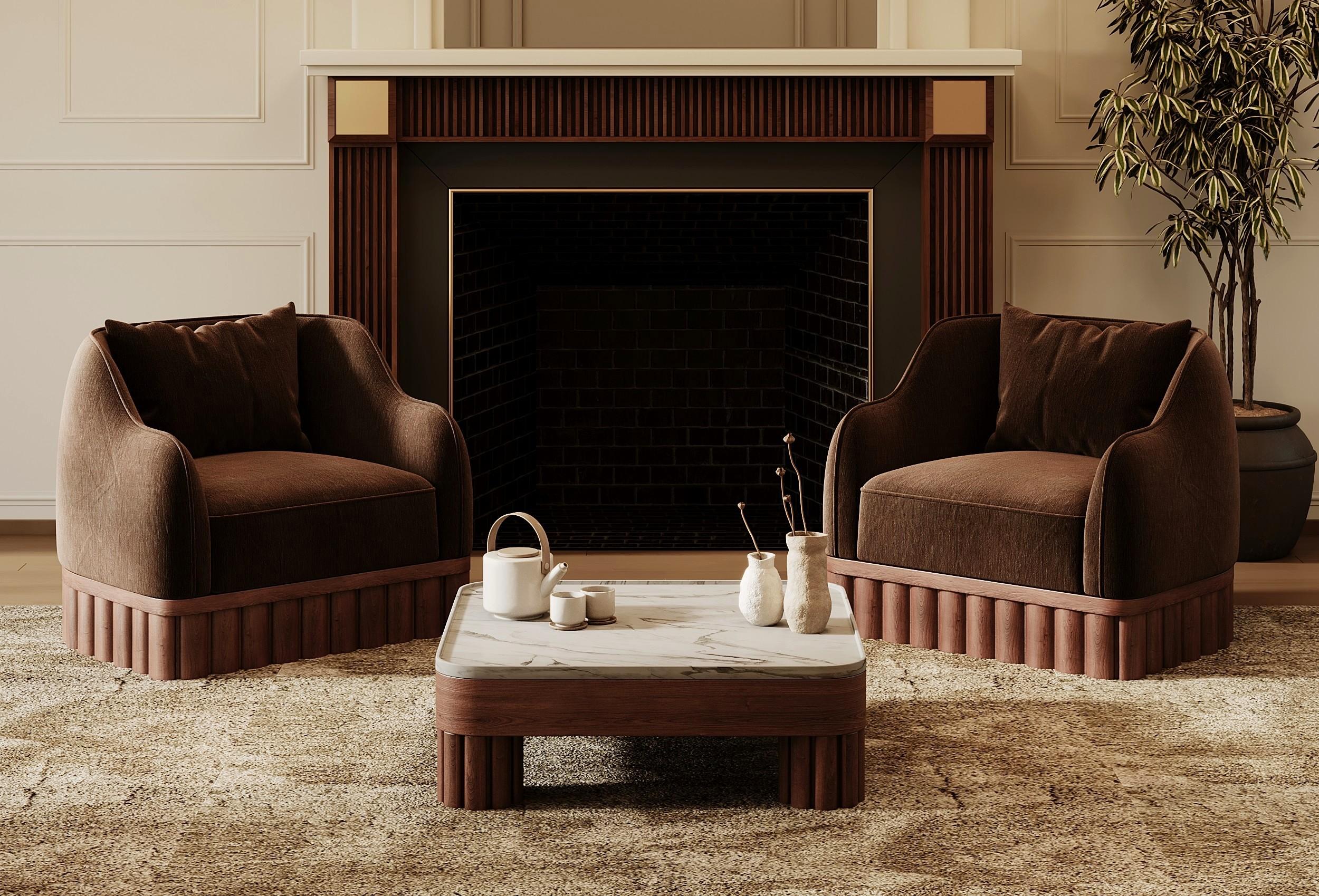 Sillón Ripple con base de madera escultural-Diseño Sidani Siglo XXI y contemporáneo en venta