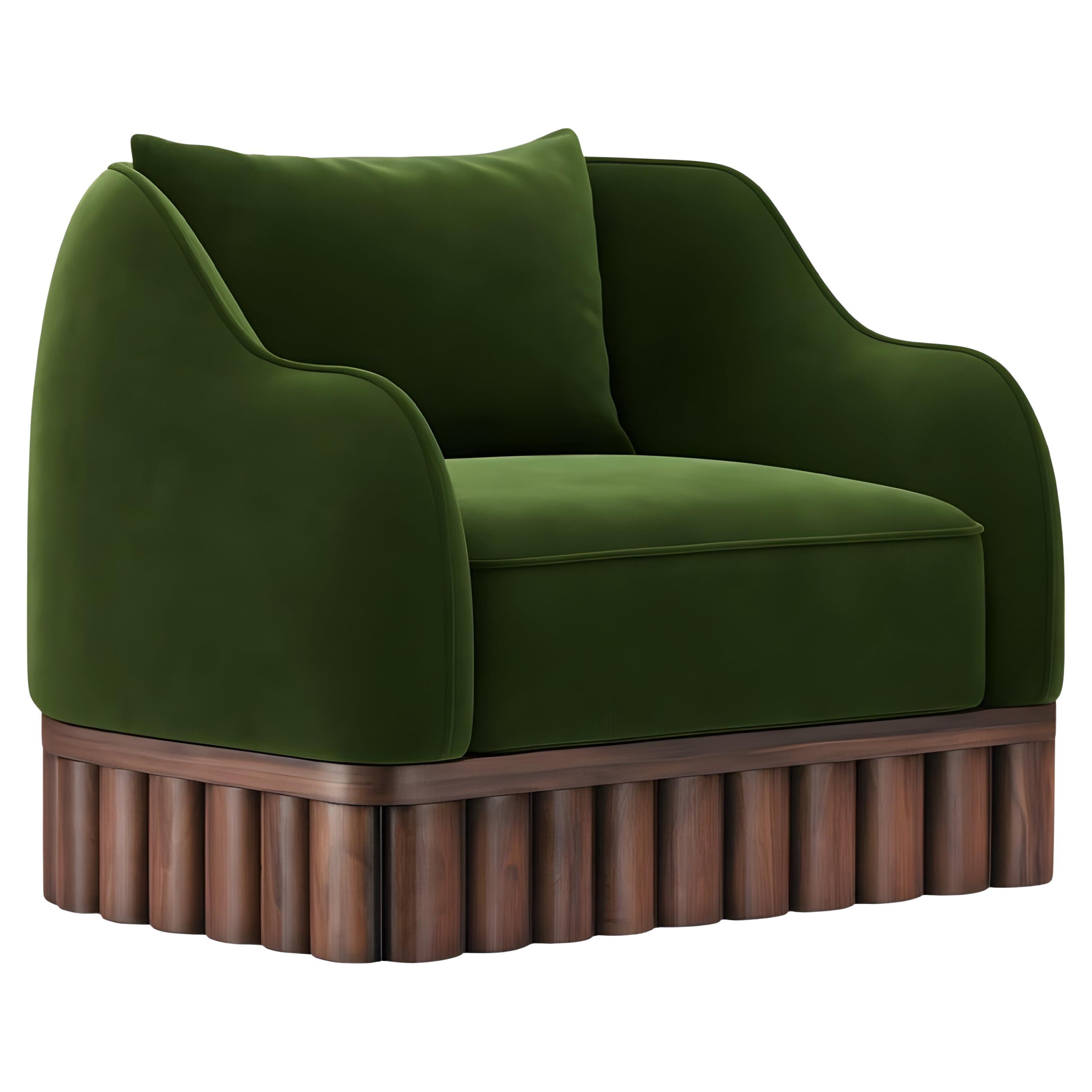 Poltrona Ripple con base scultorea in Wood-Sidani Design