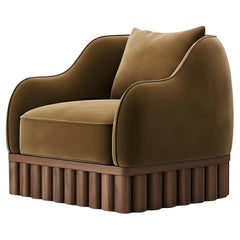 Ripple Sessel mit skulpturalem Holzsockel - Sidani Design