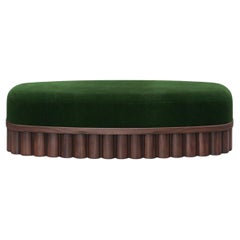 Ripple Bench – Pill Shaped Silhouette with Sculptural Carved Wood Base