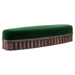 Ripple Bench – Pill Shaped Silhouette with Sculptural Carved Wood Base