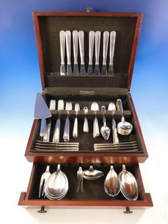 Ripple by Hans Hansen Danish Sterling Silver Flatware Set 8 Service 84 Pc Dinner