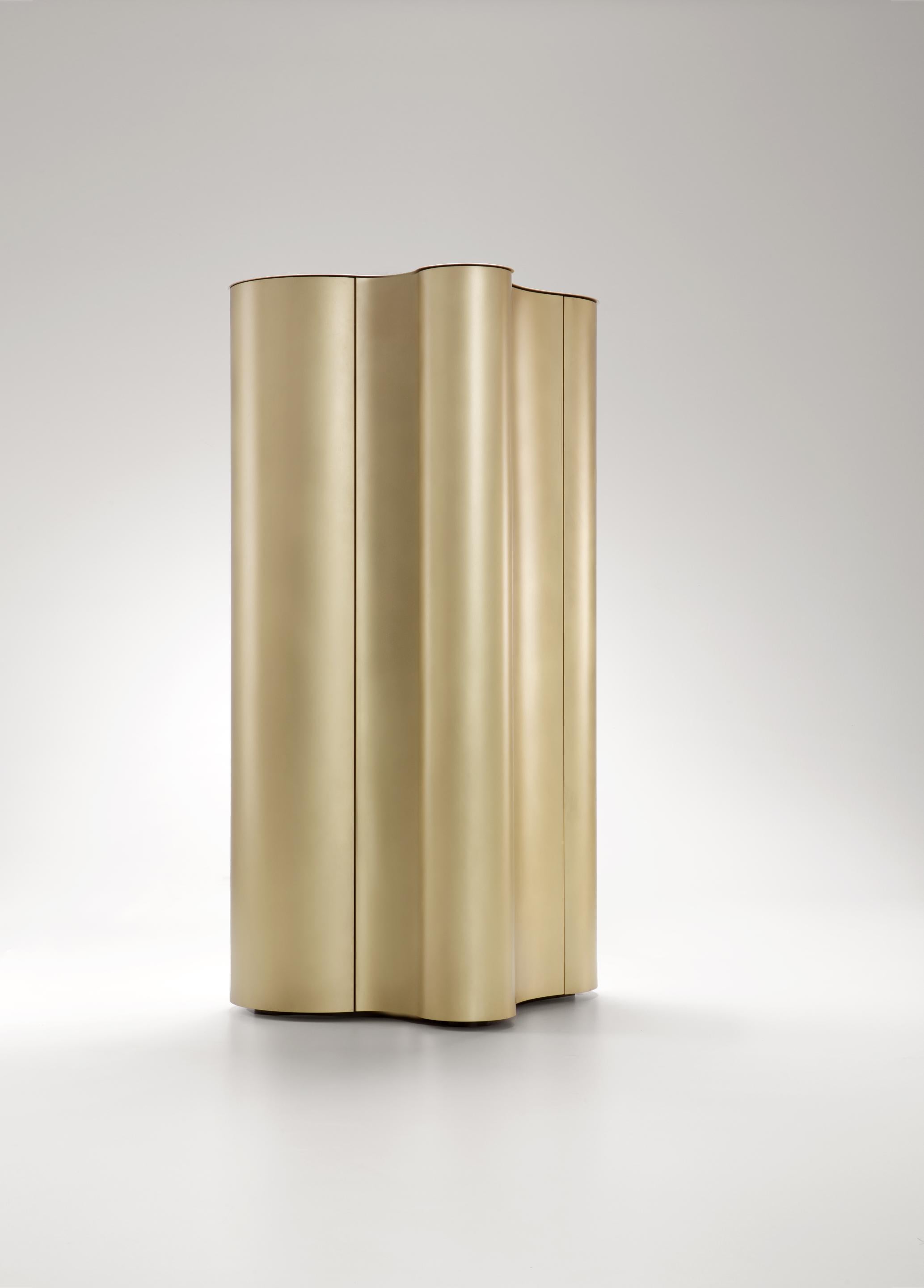 Armadietto Ripple di De Castelli
Dimensioni: L. 88 x P. 86 x H. 160 cm
Materiali: Ottone Orbitale DeLabré, Wood
Sono disponibili anche le versioni in rame e in Steele. Contattaci per qualsiasi richiesta.

Il mobile RIPPLE è la sintesi perfetta della