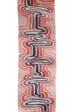 Ripple Collection Linen Table Runner, Pink Shadows