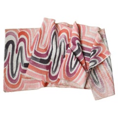 Ripple Collection Linen Table Runner, Pink Shadows