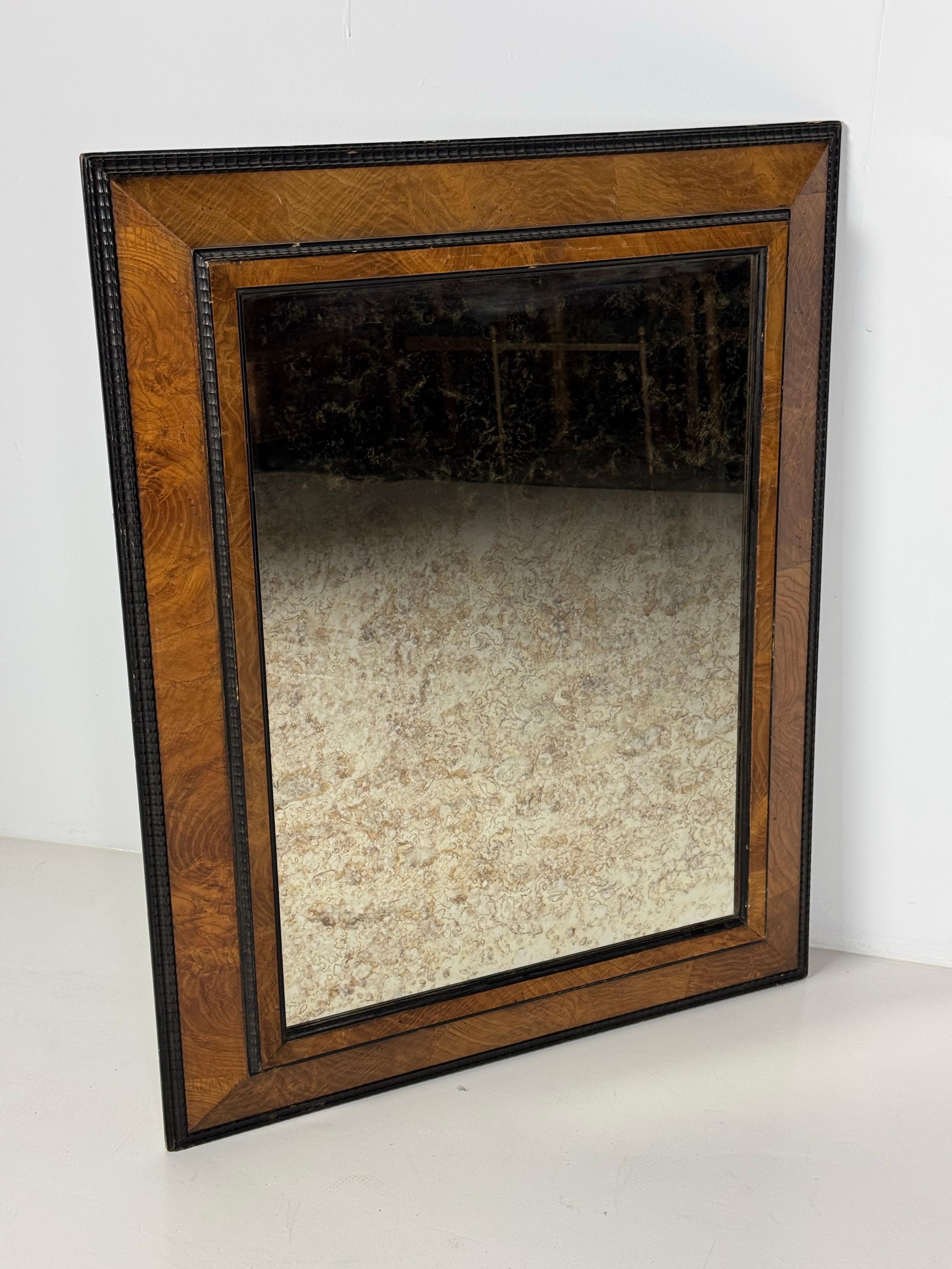 Espejo de marco ondulado Siglo XX francés Madera en venta