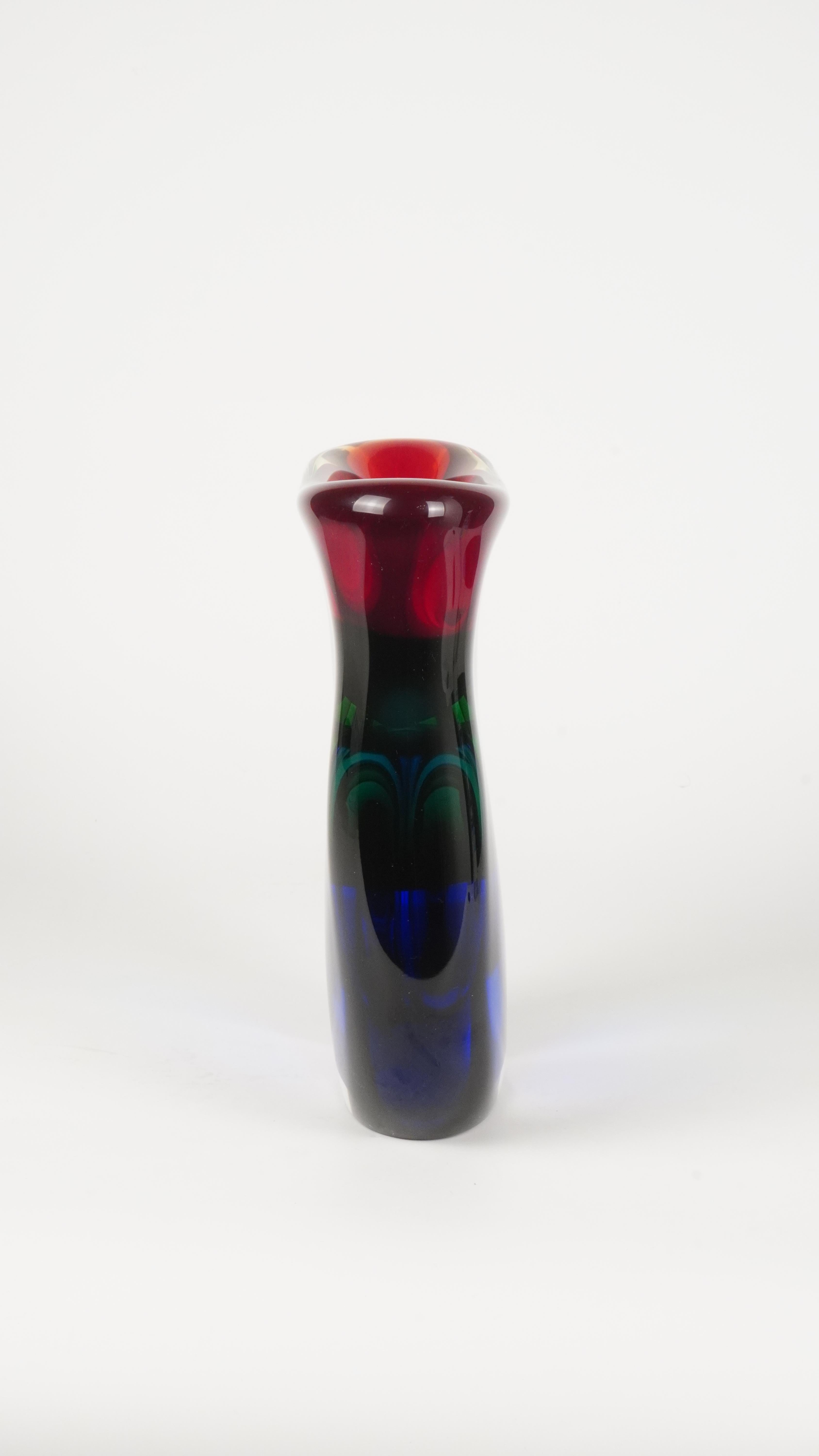 Moderne Vase Ripple en verre de Murano - Collection Chroma en vente