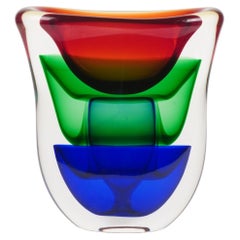 Ripple Vase aus Muranoglas - Kollektion Chroma