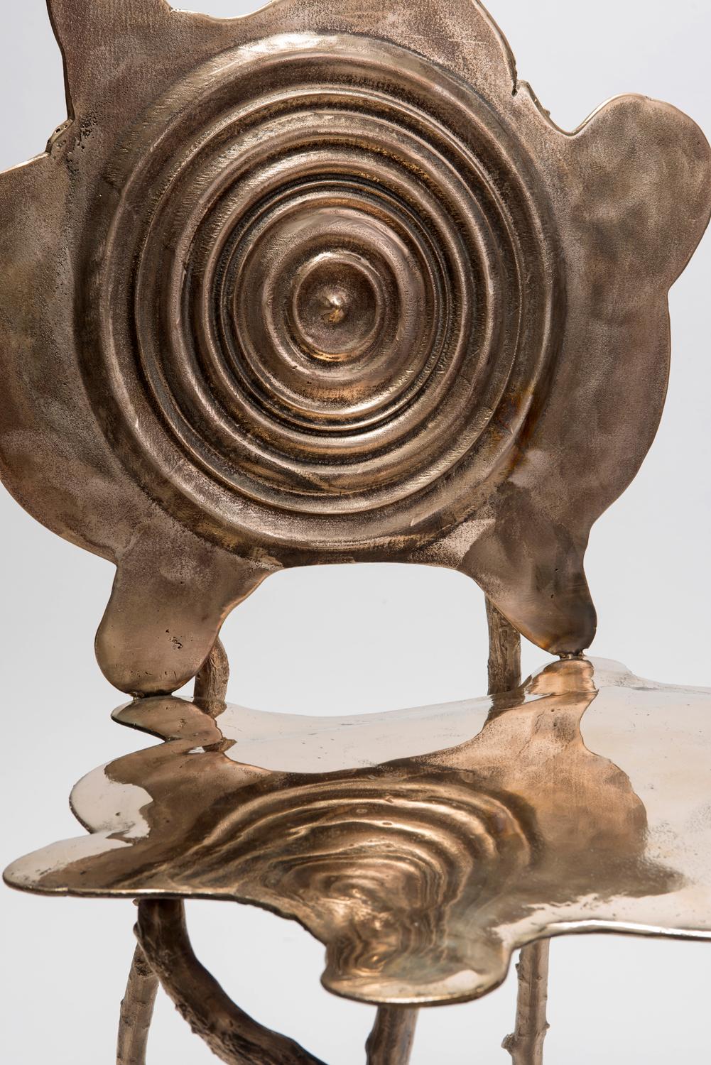 Ripple Rorschach Chair in Bronze by Gregory Nangle In New Condition For Sale In Philadelphia, PA