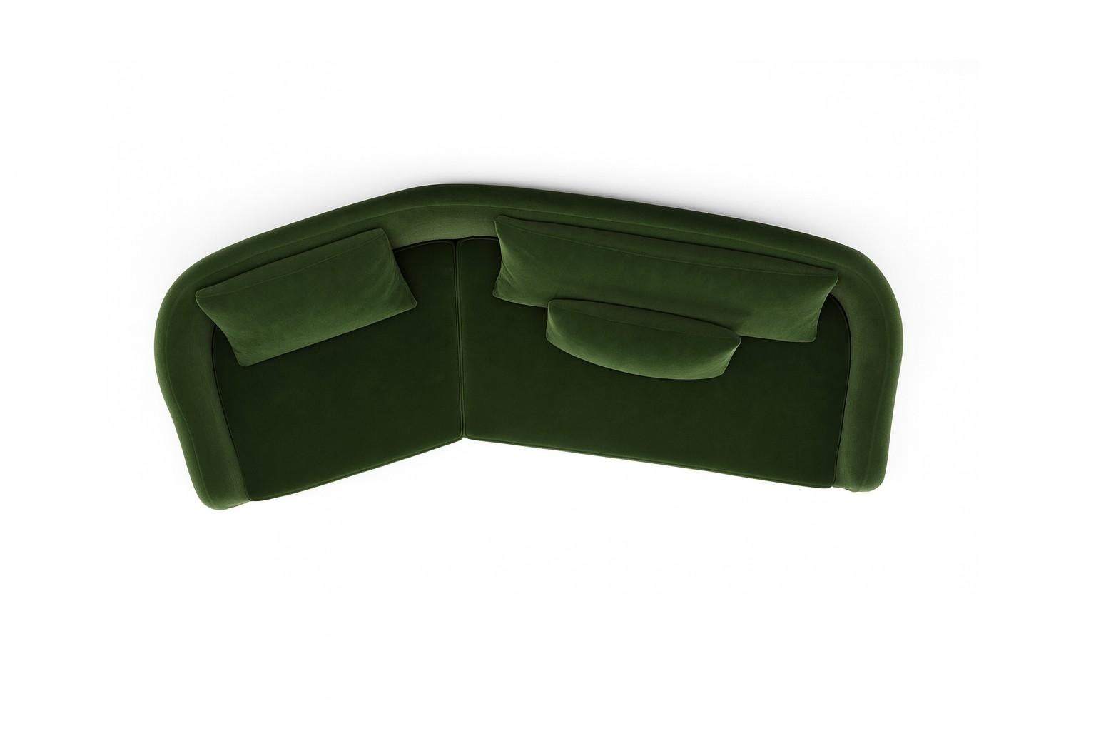 Sofá Ripple - Silueta curva angular con base de madera escultural-Diseño Sidani Moderno en venta