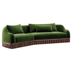 Ripple Sofa - Angular Curved Silhouette with Sculptural Wood Base-Sidani Design
