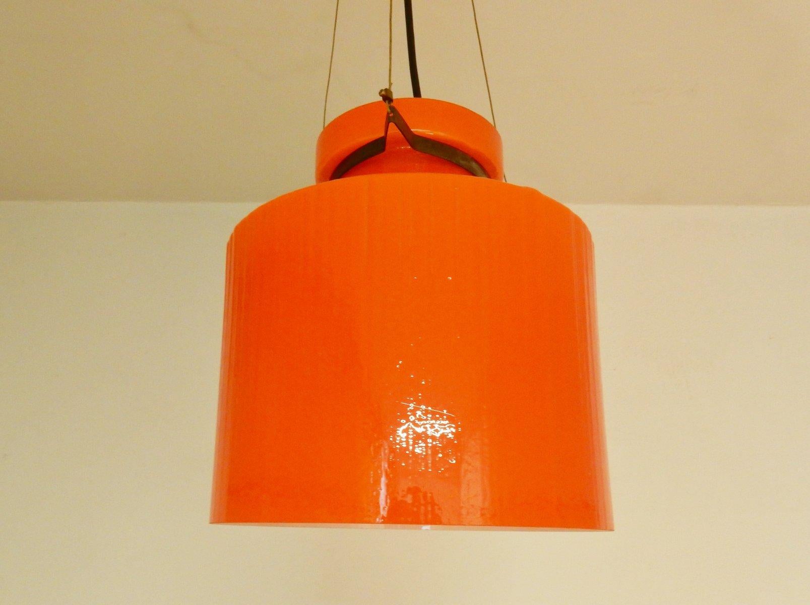Mid-Century Modern Lampe suspendue en verre de Murano à structure ondulante provenant d'Indoor, Pays-Bas, années 1970 en vente