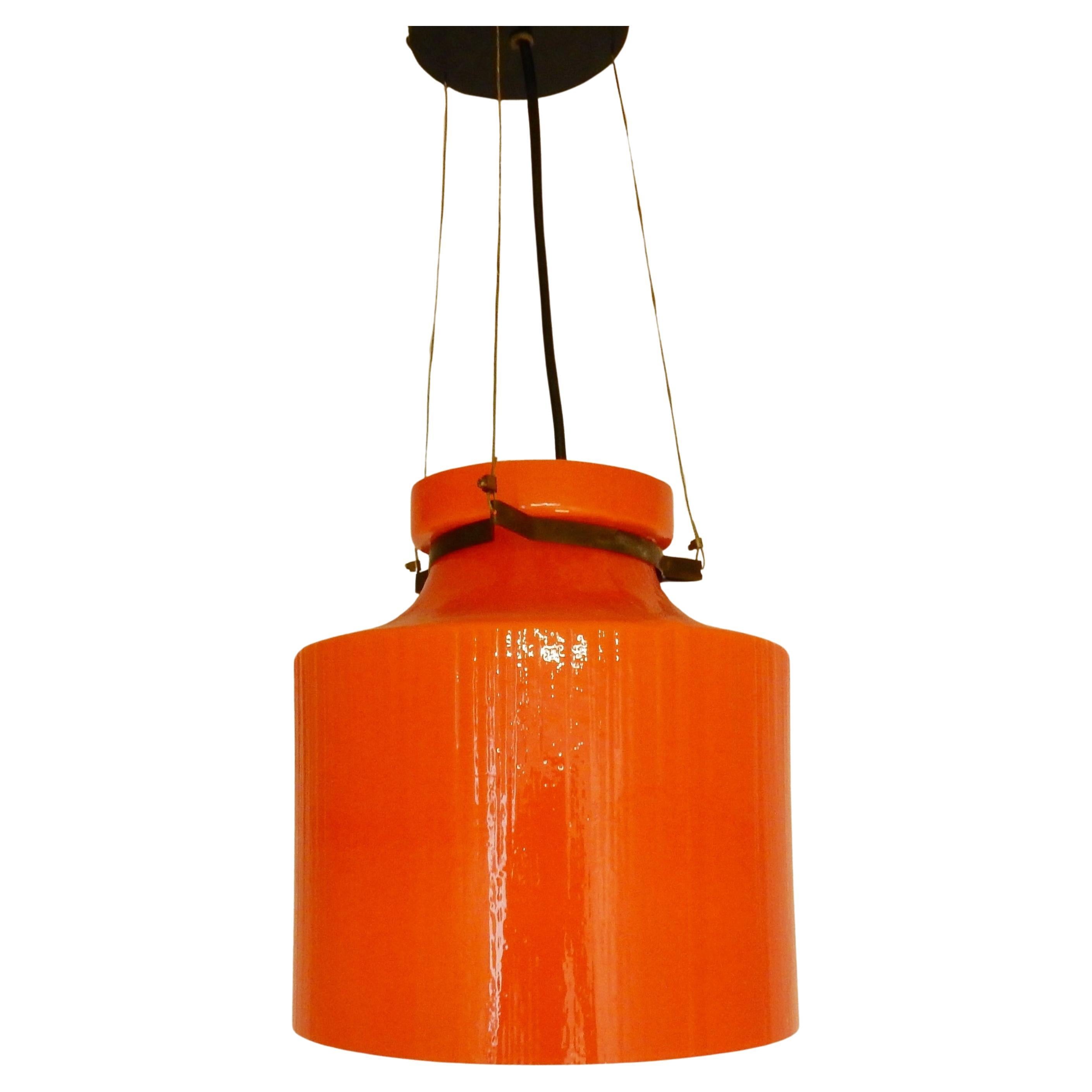 Lampada a sospensione in vetro di Murano con struttura a increspatura da interni, Paesi Bassi, anni '70