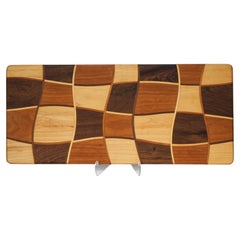 Ripple Wooden Checkerboard, American Studio Craftsman