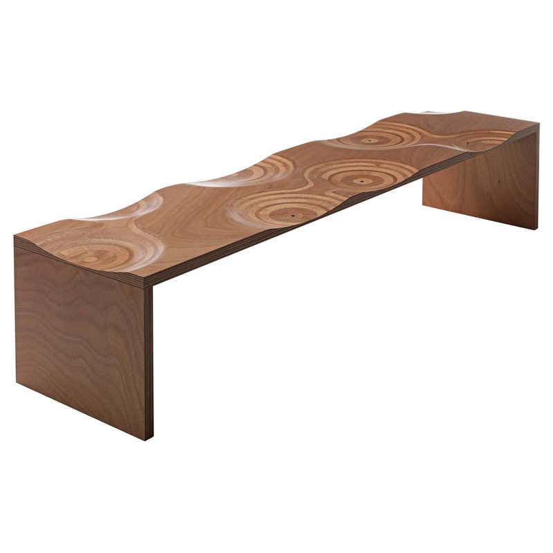 Concrete and Timber Snug Outdoor Bench 120cm wide For Sale at 1stDibs