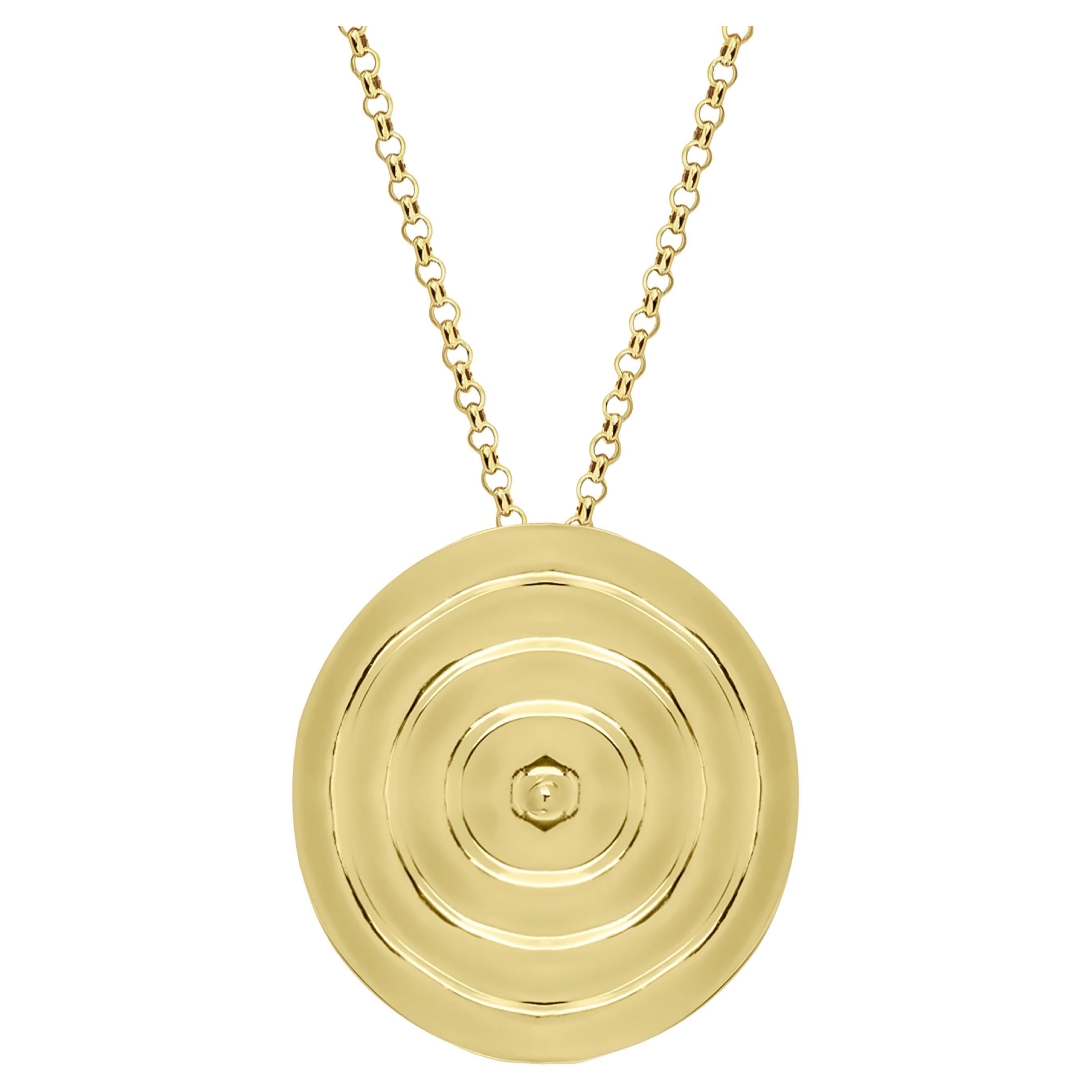 Ripples Pendant 14k Gold Necklace For Sale at 1stDibs