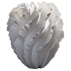 Rippling White Ruffled Abstract Sculpture, Sandra Davolio