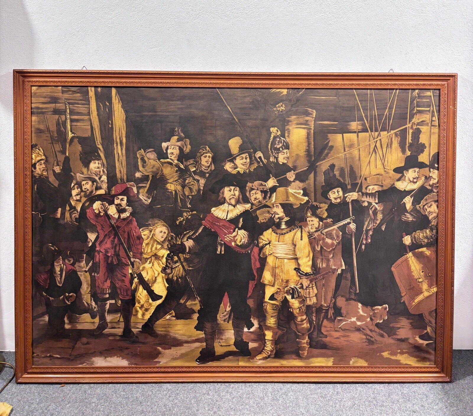 Reproducción de La ronda de noche de Rembrandt, técnica mixta sobre lienzo.


Medidas:

Altura 136 cm

Anchura 191 cm


En buen estado de conservación, signos de tiempo debido al uso y la edad presentes. (Ver foto)
