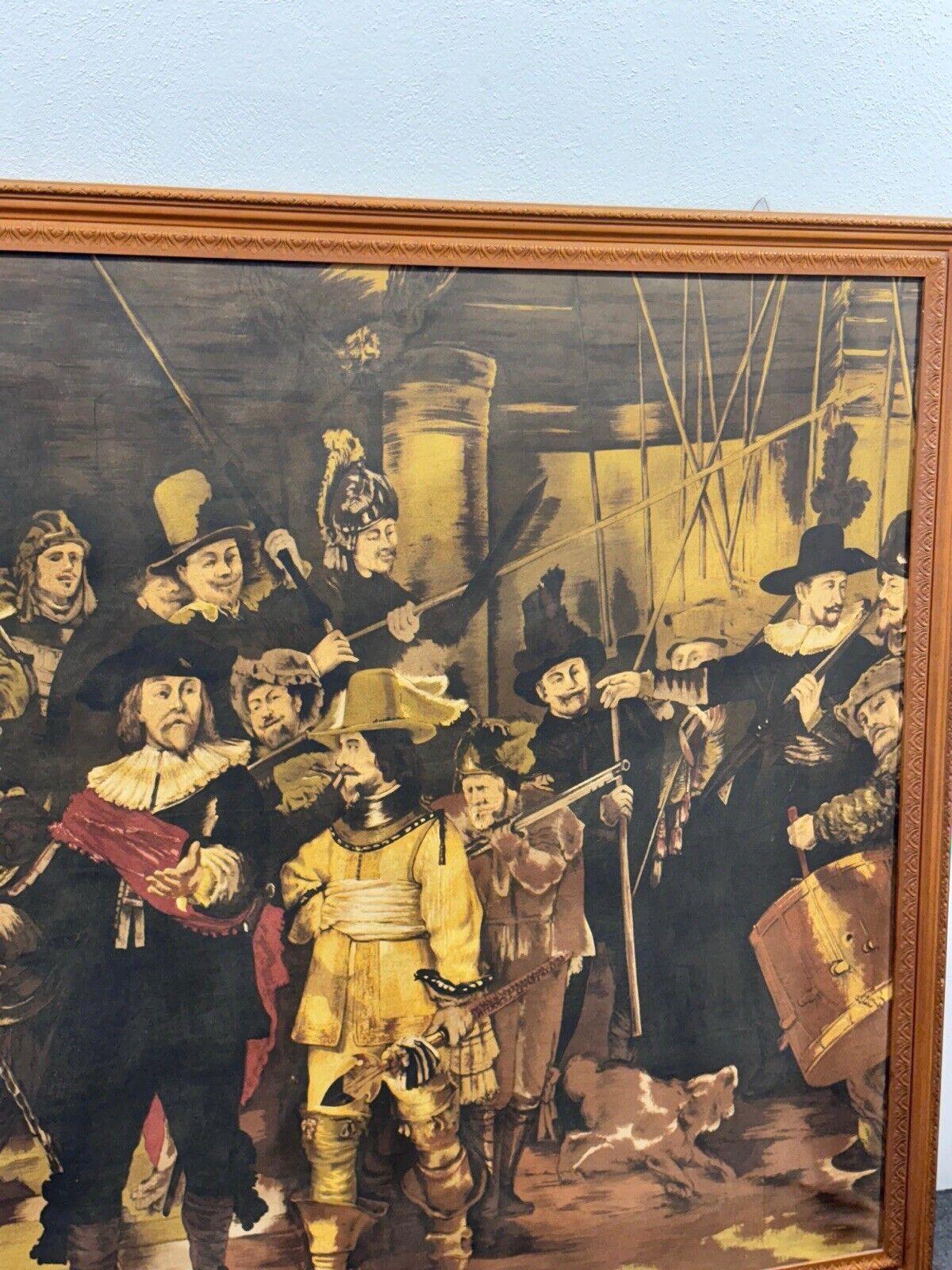 Reproducción de La ronda de noche de Rembrandt, técnica mixta sobre lienzo Lienzo en venta