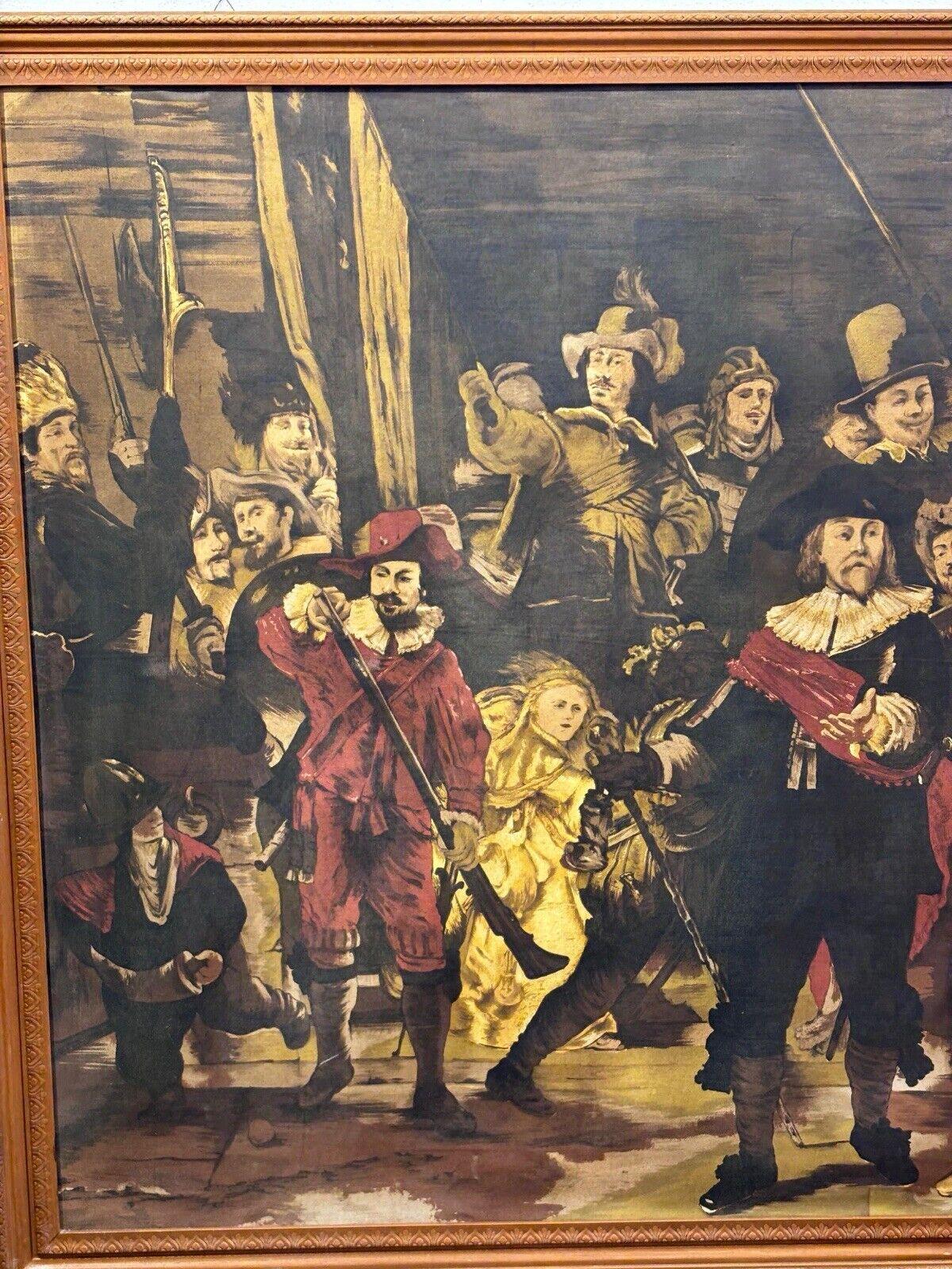 Reproducción de La ronda de noche de Rembrandt, técnica mixta sobre lienzo en venta 1