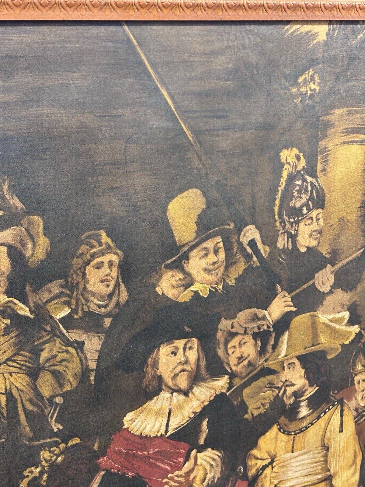 Reproducción de La ronda de noche de Rembrandt, técnica mixta sobre lienzo en venta 2