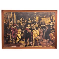 Reproducción de La ronda de noche de Rembrandt, técnica mixta sobre lienzo