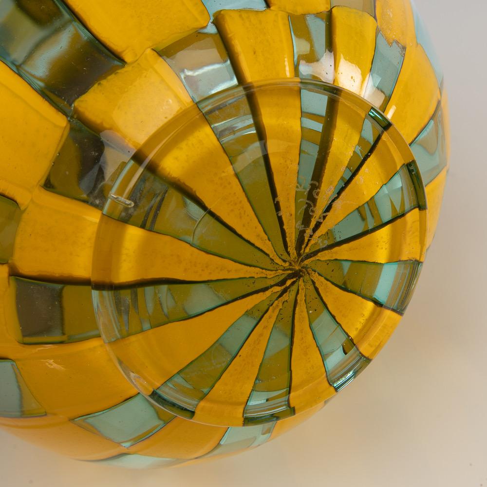 Riquadri Vase Azur Yellow, Barovier e Toso In Good Condition For Sale In Brussels, BE
