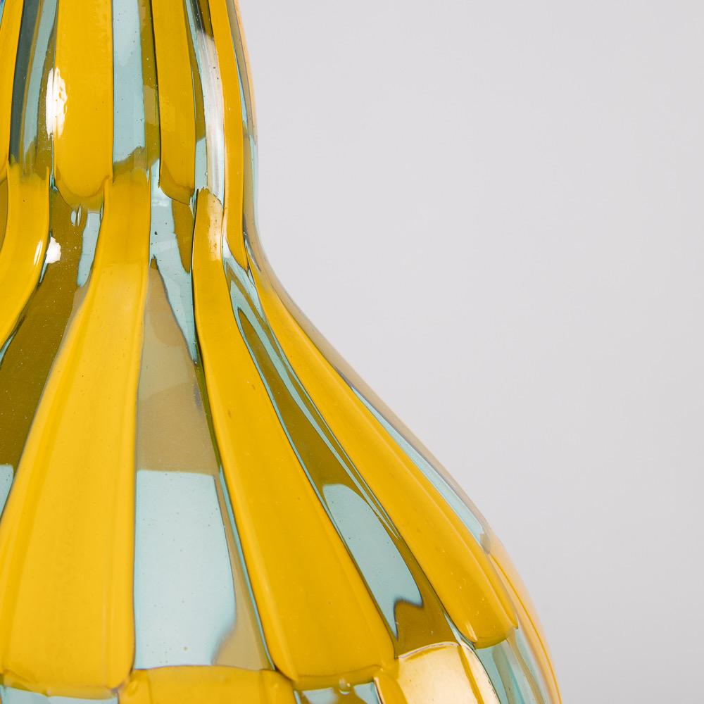 Late 20th Century Riquadri Vase Azur Yellow, Barovier e Toso For Sale