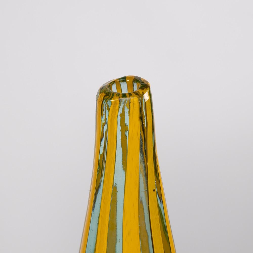 Blown Glass Riquadri Vase Azur Yellow, Barovier e Toso For Sale