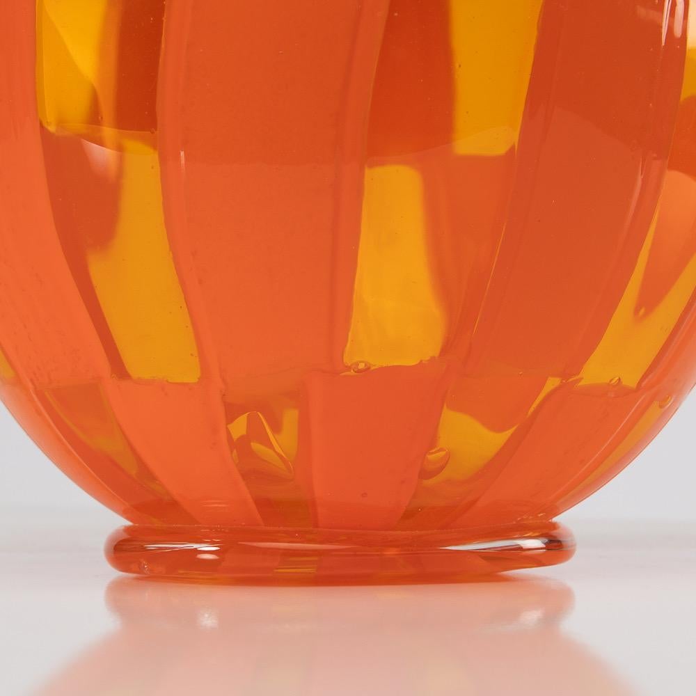 Riquadri Vase Clear and Opaque Orange, Barovier Et Toso For Sale 1