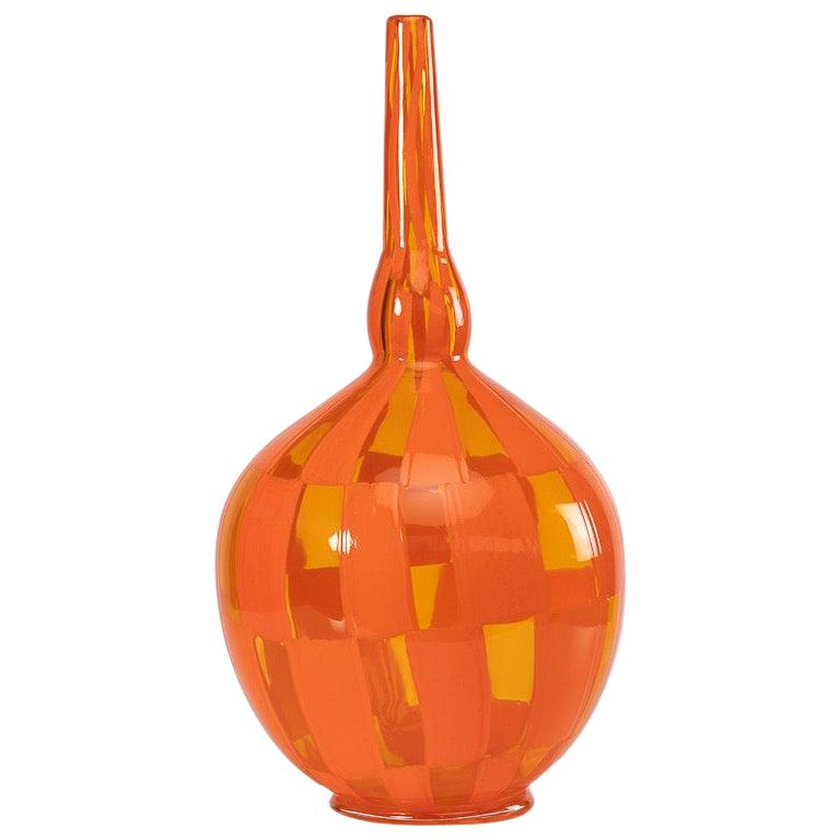 Riquadri Vase Clear and Opaque Orange, Barovier Et Toso