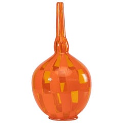 Vase Clear and Opaque Orange, Barovier Et Toso, Barovier