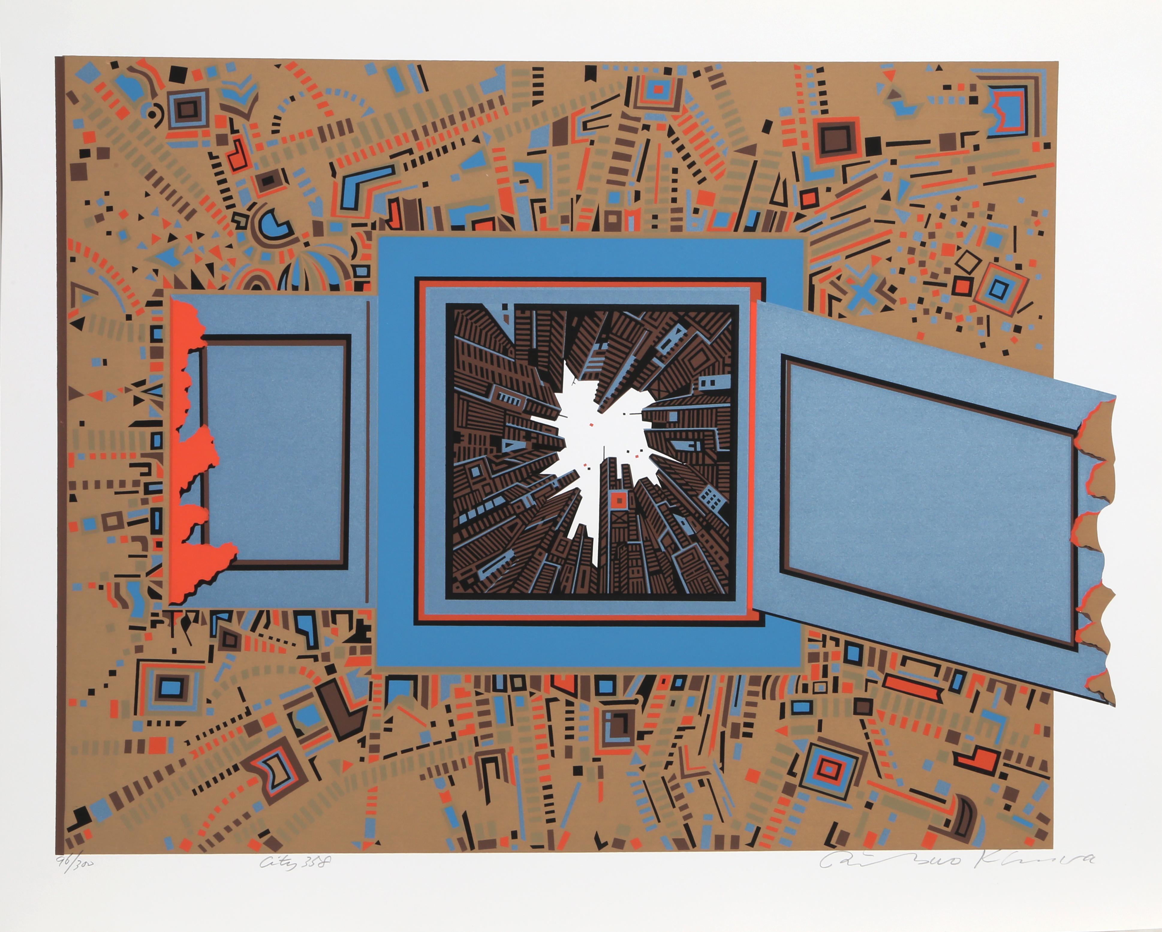City 358, Geometrische Serigraphie von Risaburo Kimura