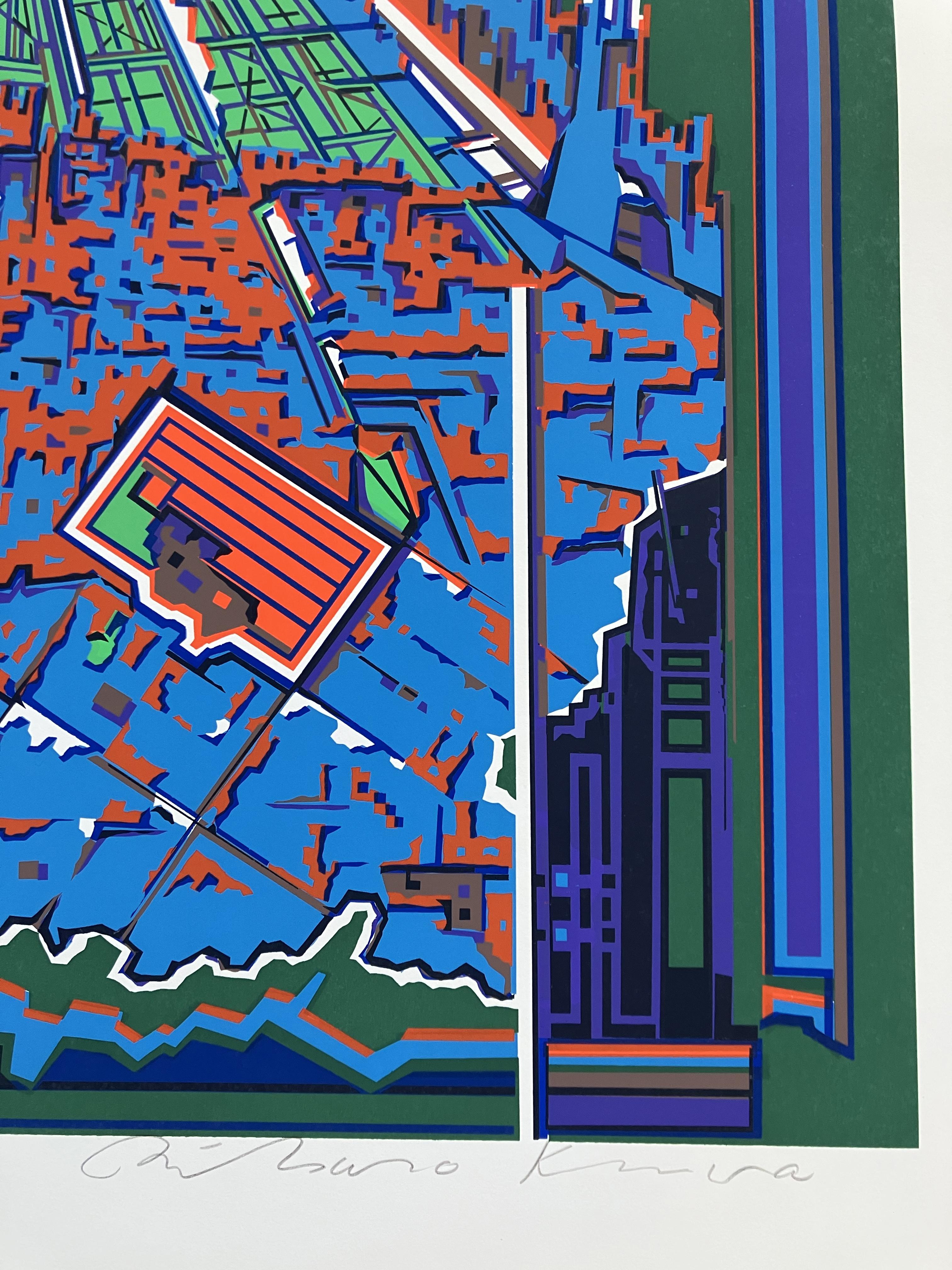 Stadt 365 (Geometrische Abstraktion), Print, von Risaburo Kimura