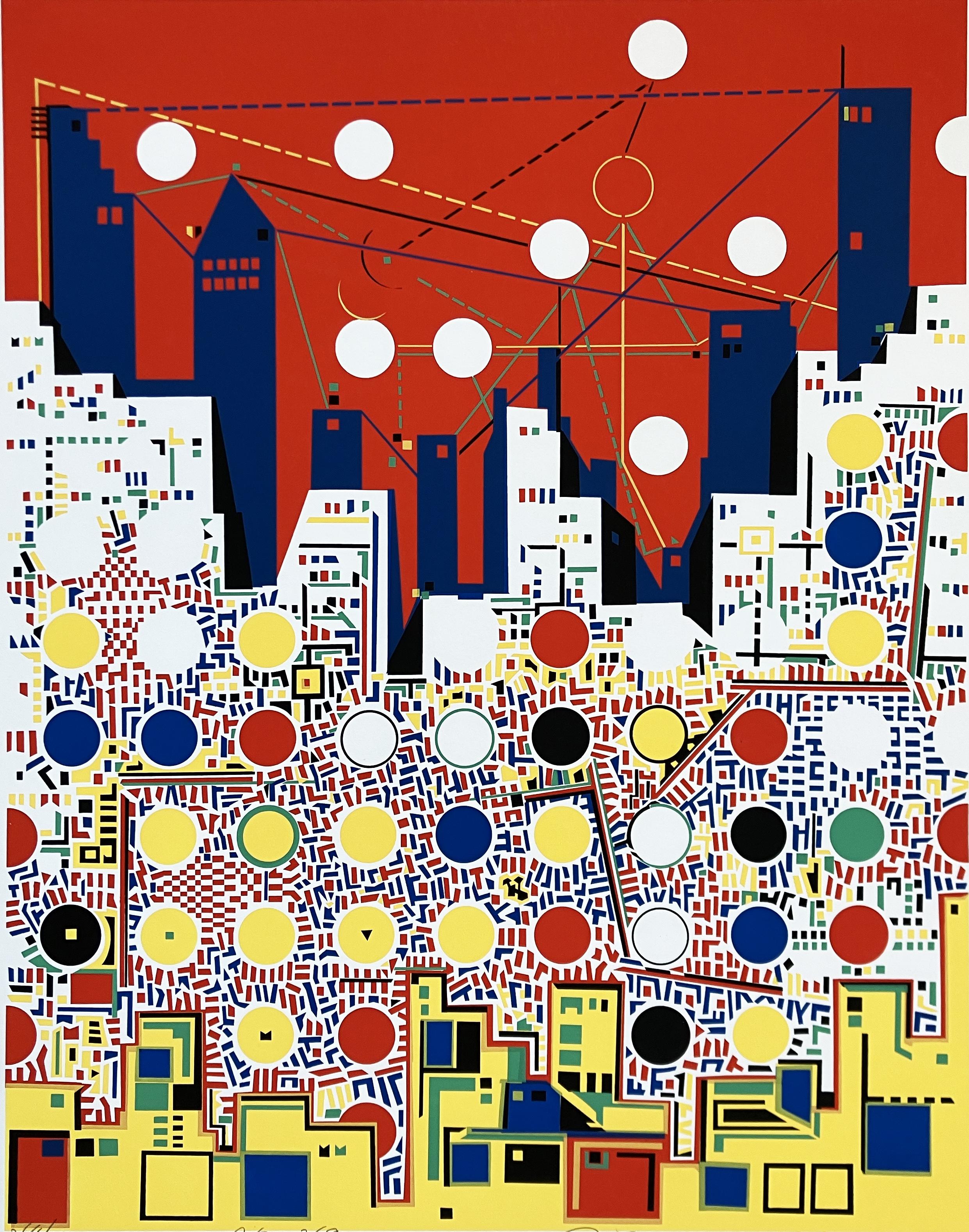City 369 - Print by Risaburo Kimura