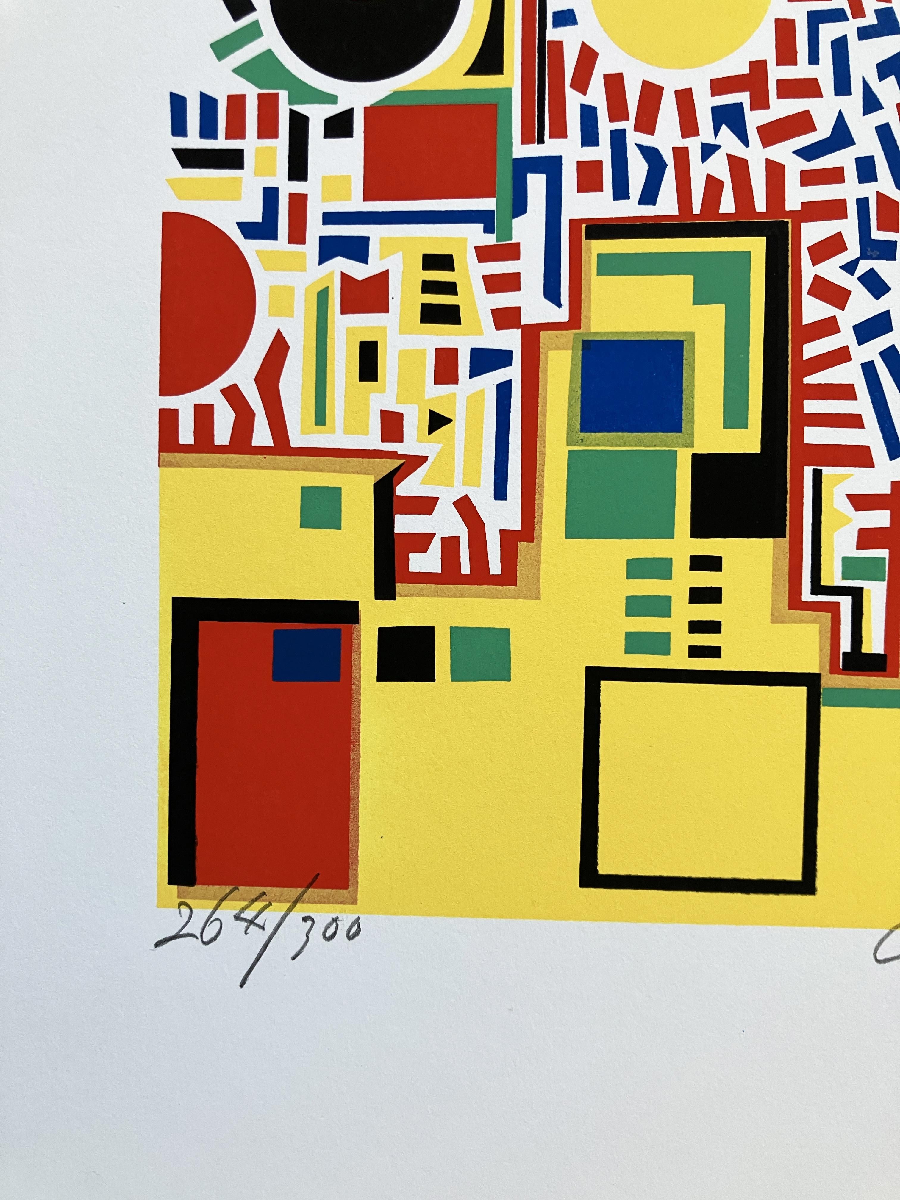 City 369 - Abstract Geometric Print by Risaburo Kimura