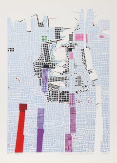 Impression abstraite de Risaburo Kimura, City 85 