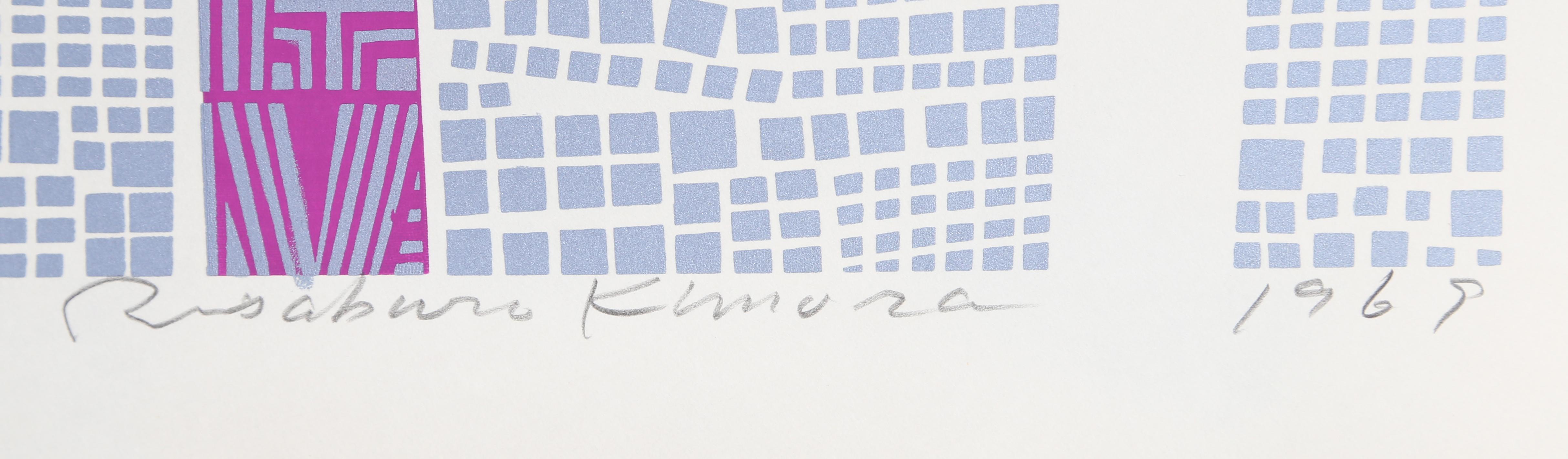 Stadt 85, Geometrische Serigraphie von Risaburo Kimura im Angebot 1