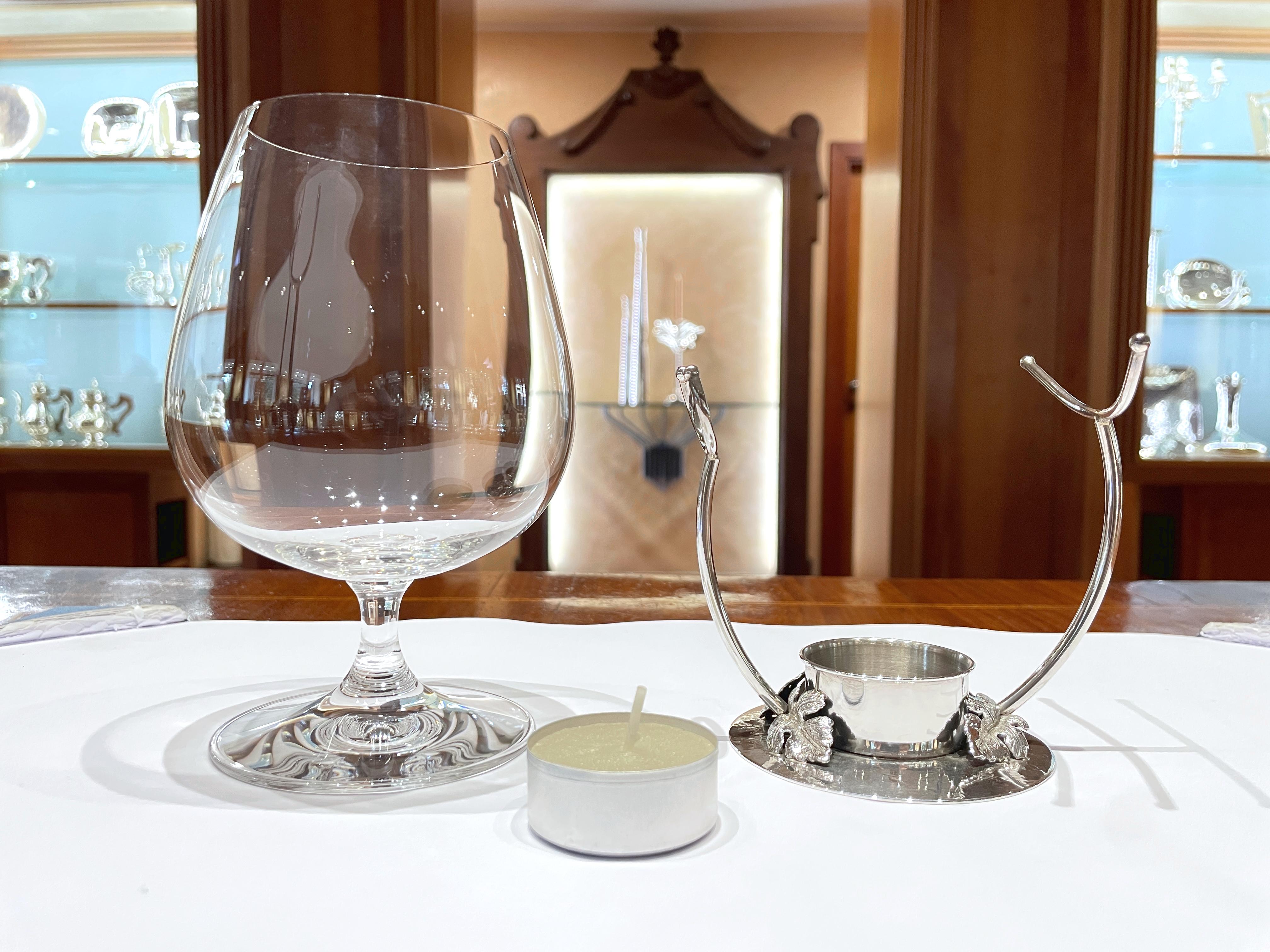 Cognac and brandy heater in 925 sterling silver For Sale 5