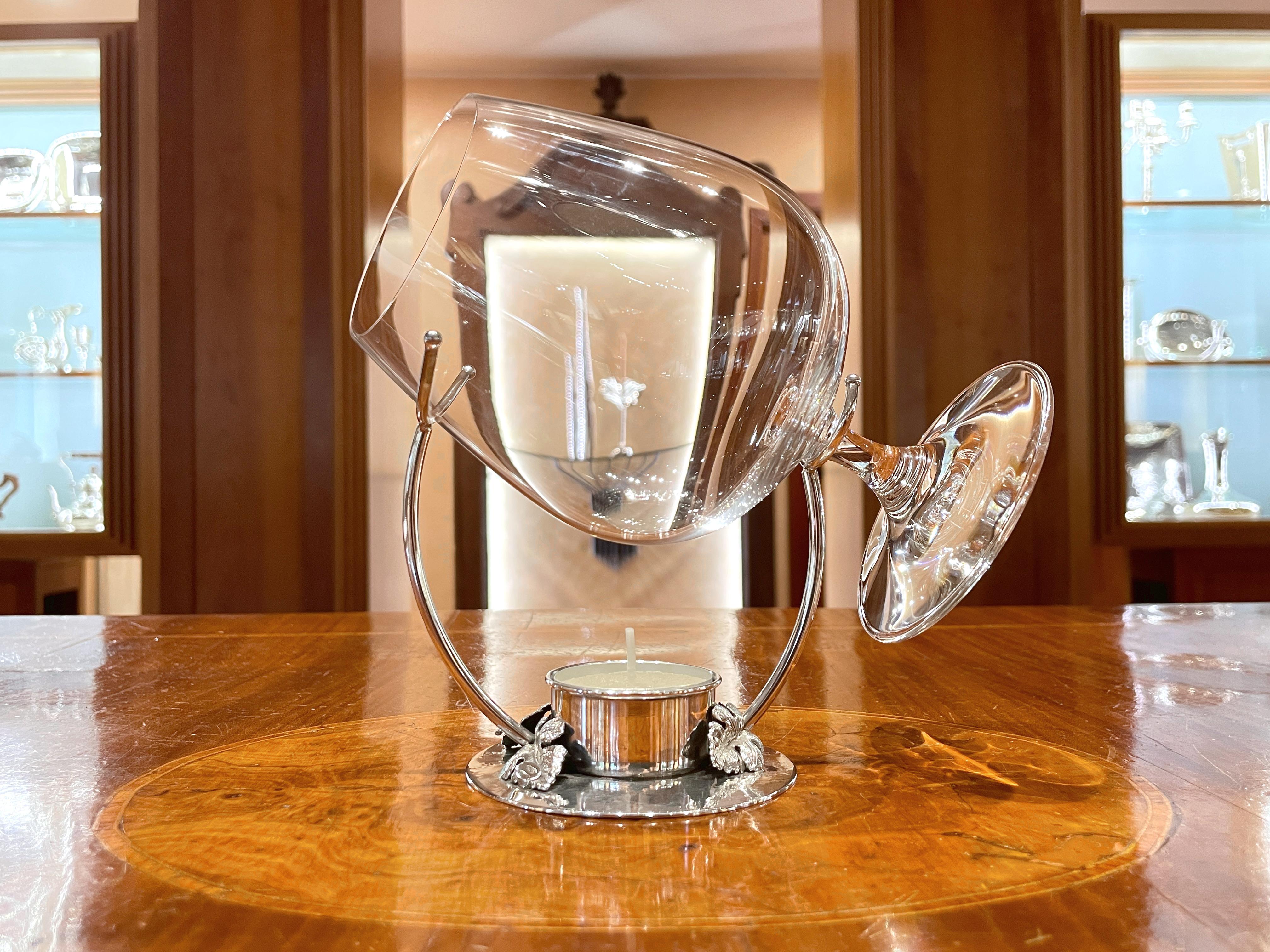 Cognac and brandy heater in 925 sterling silver For Sale 7
