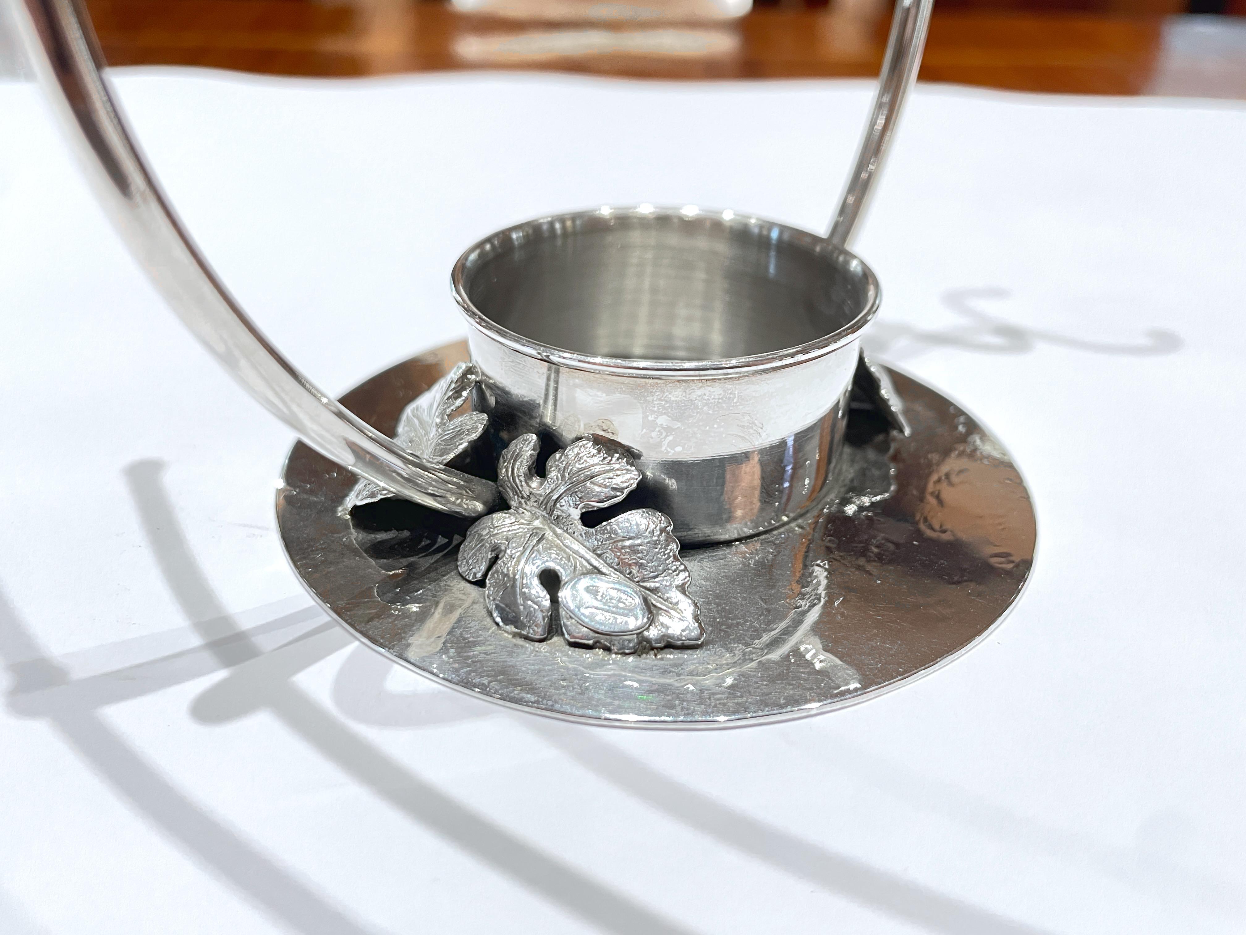 Cognac and brandy heater in 925 sterling silver For Sale 11