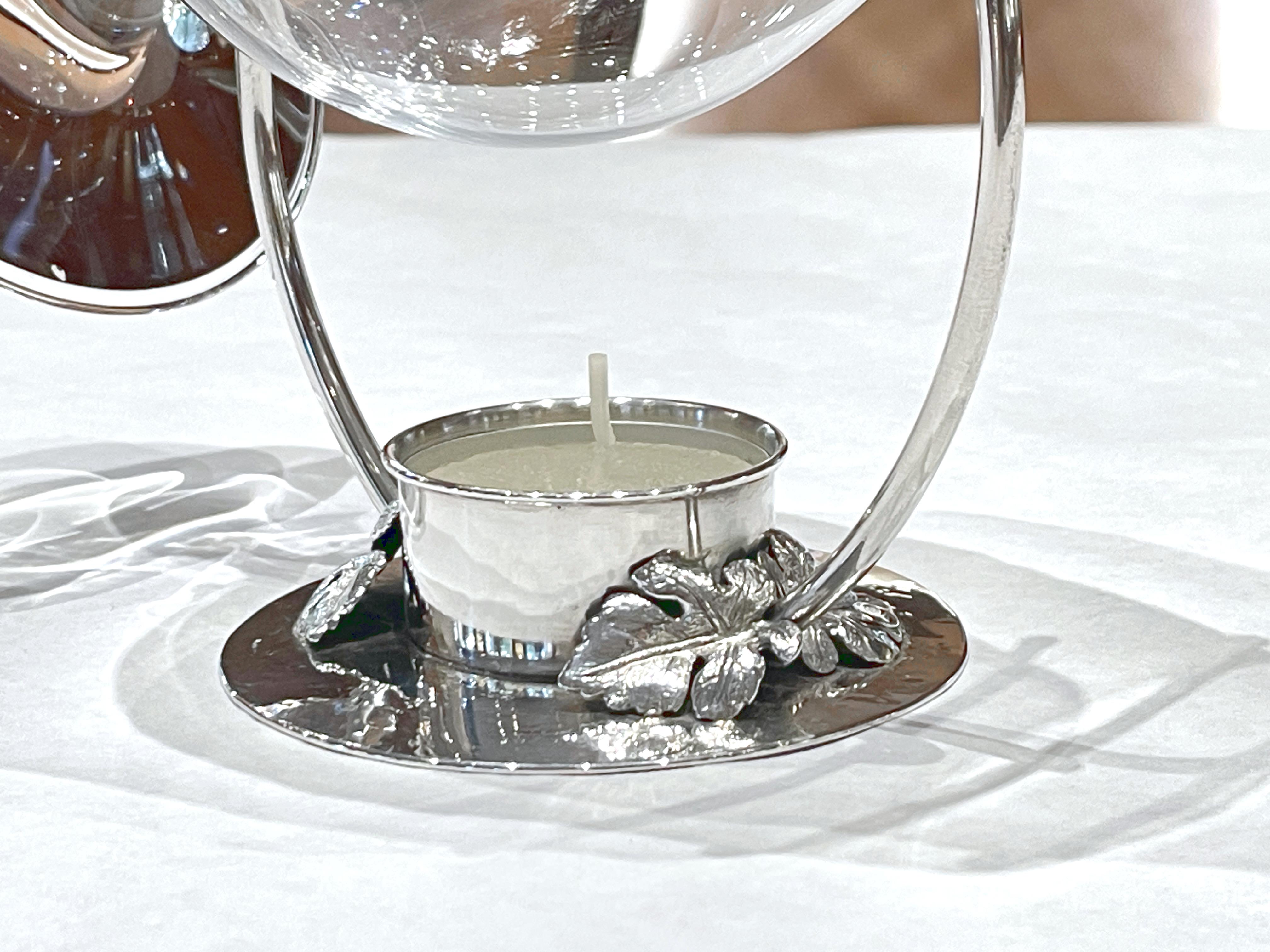 Cognac and brandy heater in 925 sterling silver For Sale 12